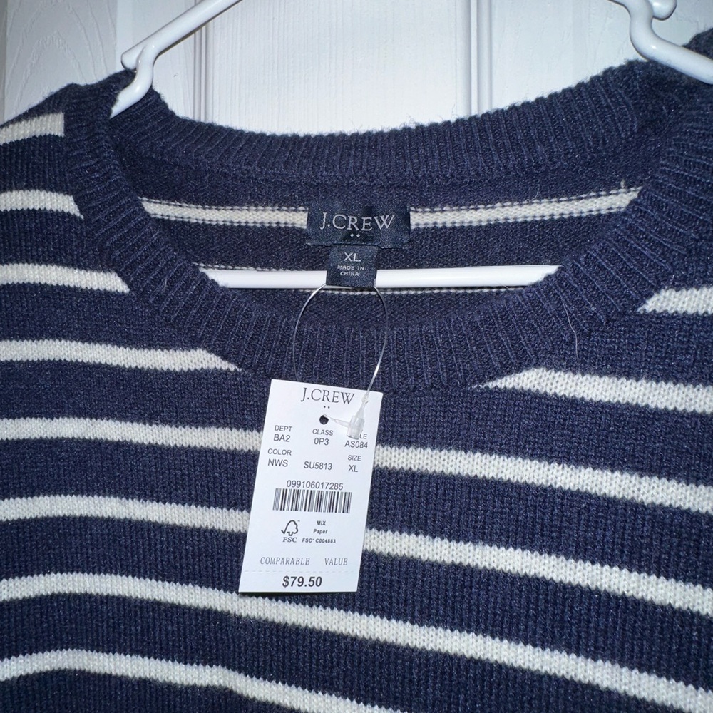 JCrew men’s striped sweater xl NWT - Picture 2 of 3